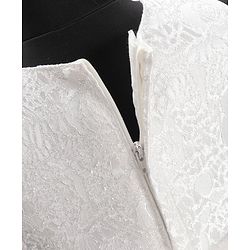 Babyhug Sleeveless Party Wear Embroidered Frock With Cape - White