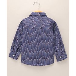 Babyhug Full Sleeves Digital Printed Party Shirt - Navy Blue