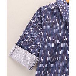 Babyhug Full Sleeves Digital Printed Party Shirt - Navy Blue