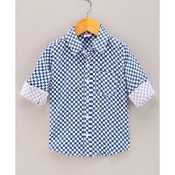Babyhug Full Sleeves Shirt Digital Print - Blue