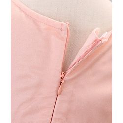 Babyhug Sleeveless Party Wear Embroidered Frock With Net Detailing- Peach
