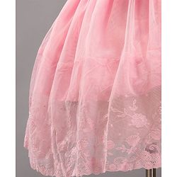 Babyhug Sleeveless Knee Length Solid Color Embroidered Party Dress - Pink
