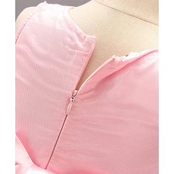 Babyhug Sleeveless Knee Length Solid Color Embroidered Party Dress - Pink