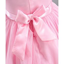 Babyhug Sleeveless Party Wear Frock Floral Embroidery & Applique- Pink