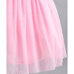 Babyhug Sleeveless Party Wear Frock Floral Embroidery & Applique- Pink