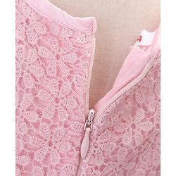 Babyhug Sleeveless Knee Length Party Dress With Bow Applique - Pink