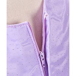 Babyhug Sleeveless Party Wear Frock With Net Detailing & Floral Applique- Purple