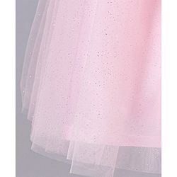 Babyhug Sleeveless Mesh Party Wear Frock With Corsage - Pink