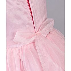 Babyhug Sleeveless Mesh Party Wear Frock With Corsage - Pink