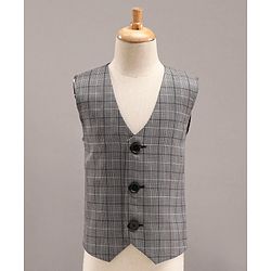 Babyhug Full Sleeves 4 Piece Party Suit With Bow - Grey