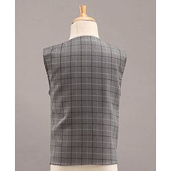 Babyhug Full Sleeves 4 Piece Party Suit With Bow - Grey