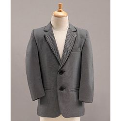 Babyhug Full Sleeves 4 Piece Party Suit With Bow - Grey