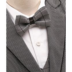 Babyhug Full Sleeves 4 Piece Party Suit With Bow - Grey