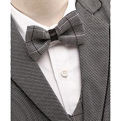 Babyhug Full Sleeves 4 Piece Party Suit With Bow - Grey