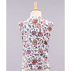Babyhug Full Sleeves Party Wear Suit with Waistcoat & Bow - Red