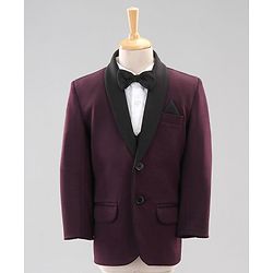 Babyhug Full Sleeves Party Suits With Bow - Purple
