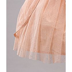 Babyhug Sleeveless Knee Length Sequinned Party Dress - Peach