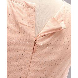 Babyhug Sleeveless Knee Length Sequinned Party Dress - Peach