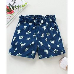 Babyhug Mid Thigh Shorts Floral Print - Navy