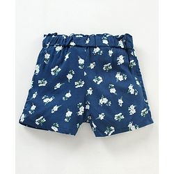 Babyhug Mid Thigh Shorts Floral Print - Navy