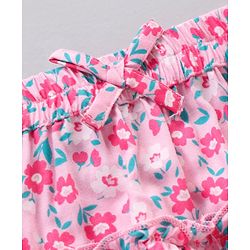Babyhug Rayon Woven Mid Thigh Skirts Floral Print - Pink