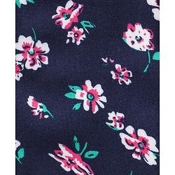 Babyhug Full Length Pant With Suspender Floral Print - Blue