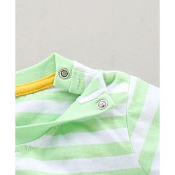 Babyhug Half Sleeves T-Shirt Stripe Pattern With Elephant Print - Multicolour