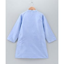 Babyhug Full Sleeves Cotton Zari Kurta and Dhoti Set - Blue