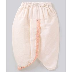 Babyhug Full Sleeves Embroidered Cotton Dhoti Pyjama Set- Peach
