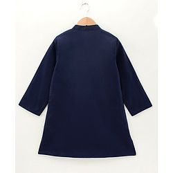 Babyhug Full Sleeves Kurta Payjama Set With Waistcoat - Blue