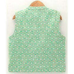 Babyhug Full Sleeves Kurta Payjama Set With Waistcoat - Blue