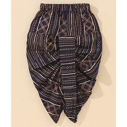 Babyhug Cotton Full Sleeves Kurta & Dhoti Set Ethnic Print - Navy Blue