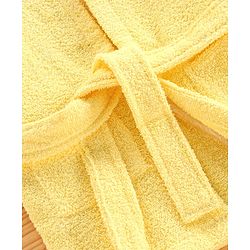 Babyhug Three Fourth Sleeves Hooded Bath Robe Duck Design - Yellow