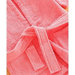 Babyhug Three Fourth Sleeves Hooded Bath Robe Fox Design - Pink