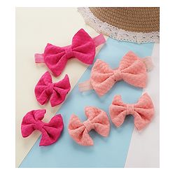 Babyhug Headbands & Hair Clips Pack of 6 - Pink & Peach