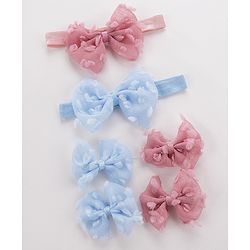 Babyhug Headbands Pack of 6 - Pink&Sky Blue