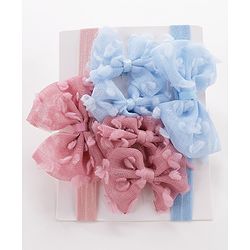 Babyhug Headbands Pack of 6 - Pink&Sky Blue