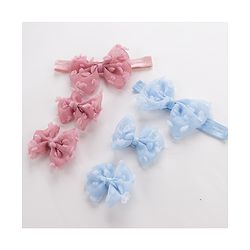 Babyhug Headbands Pack of 6 - Pink&Sky Blue