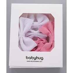 Babyhug Headbands & Hair Clips Pack of 6 - Pink White