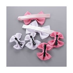 Babyhug Headbands & Hair Clips Pack of 6 - Pink White