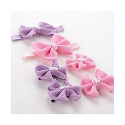 Babyhug Headbands & Hair Clips Set of 6 - Pink Purple