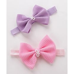 Babyhug Headbands & Hair Clips Set of 6 - Pink Purple