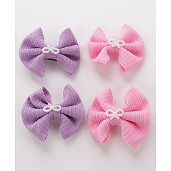 Babyhug Headbands & Hair Clips Set of 6 - Pink Purple