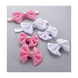 Babyhug Headbands & Hair Clips Pack of 6 - Pink White