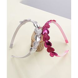 Babyhug Hair Bands Pack Of 2 - Pink & Sliver