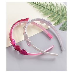 Babyhug Hair Bands Pack Of 2 - Pink & Sliver