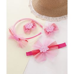 Babyhug Hair Band & Headband With Hair Clips - Pink