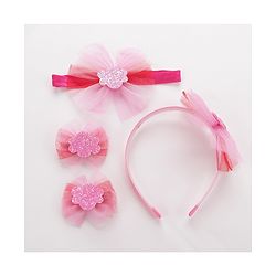 Babyhug Hair Band & Headband With Hair Clips - Pink