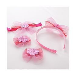 Babyhug Hair Band & Headband With Hair Clips - Pink
