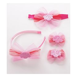 Babyhug Hair Band & Headband With Hair Clips - Pink